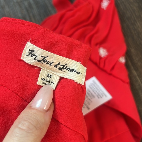 For Love & Lemons Floral Embroidered Crop Top - Picture 6 of 7